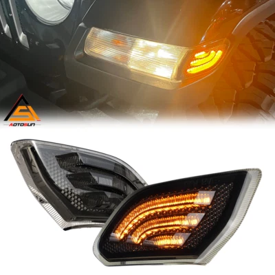 Marcadores laterales delanteros ahumados luces LED ámbar para Jeep Wrangler JL JT 2018-2021 Foto 1 de 4