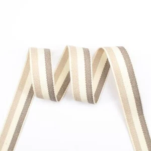 Baumwollband Streifen 15 mm beige - Preis gilt für 0,5 Meter - Bild 1 von 1