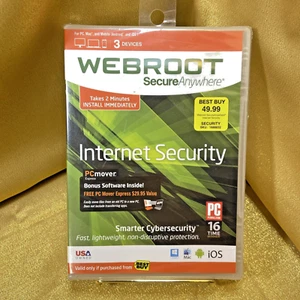 Webroot Secure Anywhere Internet Security 3 Devices PC MAC Mobile Sealed New - Picture 1 of 3