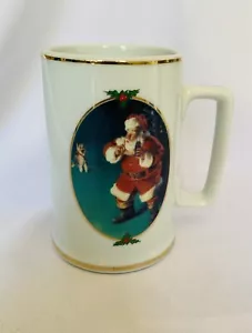 Vintage Gold Trim Coca Cola Santa When Friends Drop In Coffee/Tea Cup Collector - Picture 1 of 5