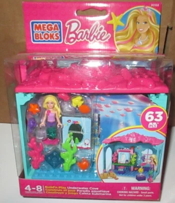 BARBIE...2014 MEGA BLOKS 63 PCS BUILD'N PLAY, UNDERWATER COVE...NRFB - Image 1 of 2