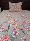 Eikei  Duvet Cover & Sham Queen 85X90 Hawaiian Tropical Floral Parrot Bedding