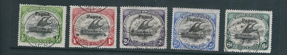 PAPUA an NUEVA GUINEA 1906 LAKATOI con embalaje original (GIBONES 21-24, 26 VERT wmk) en muy buen estado usado zy Foto 1 de 1