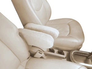 Fundas de reposabrazos para camionetas, furgonetas y SUV par de vellón medio tostado claro  - Imagen 1 de 1