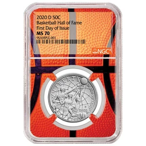 2020-D Basketball Hall of Fame Commemorative Clad Half Dollar Coin NGC MS70 F... - Picture 1 of 2
