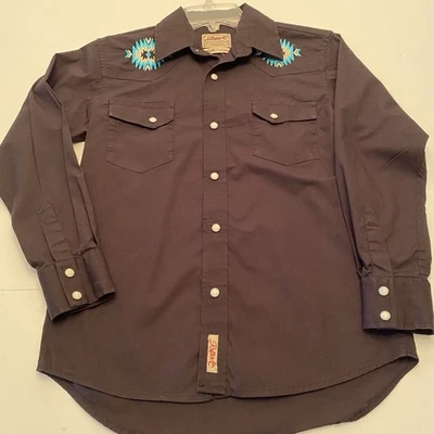 Girls L Rafter C Western Pearl Snap Shirt With Embroidered Southwest Accents - Image 1 of 4