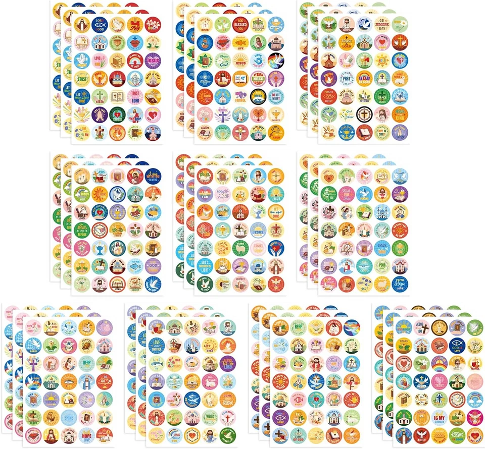 1000 PIEZAS Pegatinas Versículo Bíblico Jesús, Pegatinas Fe Cristiana para Laptop, Teléfono  Foto 1 de 4