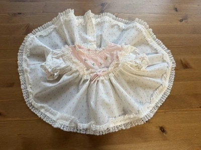Vintage Girls Newborn Floral Lace Trim Full Circle Dress EUC - Image 1 of 4