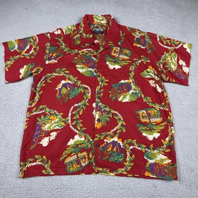 Camisa De Colección Patagonia Pataloha Para Hombre Grande Roja Hawaiana Aloha Años 2000 Tropical Foto 1 de 4