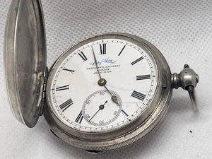 Smollens & Mitchell Full Hunter Pocket Watch Solid 935 silver . For repair #25 - Picture 1 of 12