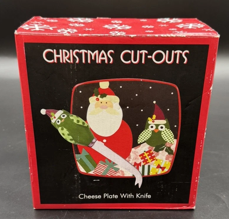 Plato de queso recortado de Navidad con cuchillo Foto 1 de 4