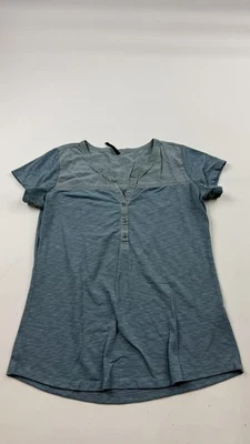 Camisa Kuhl Mujer Mediana Azul Henley Manga Corta Mezcla Tencel Exterior Informal Foto 1 de 4
