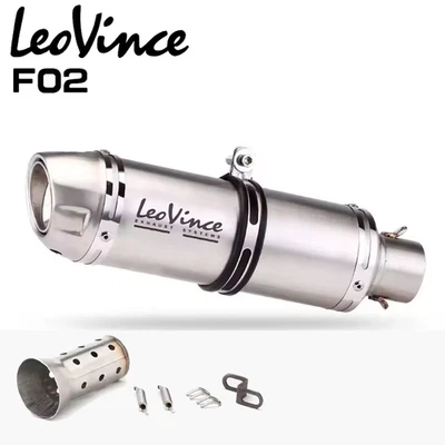 Terminale Scarico LeoVince F02 argento - 51mm - Immagine 1 di 2