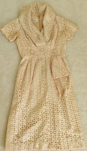 Vintage TOPAS Original Damen Kleid mit Cut Out Öse SPITZE Tafetta 80er 90er - Bild 1 von 11