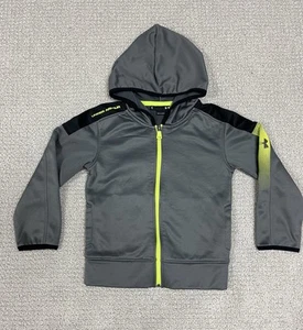 Under Amour Boy’s Hooded Full Zip Up Jacket Gray Size 4 Arm Logo - Picture 1 of 6