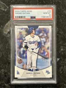 2024 Topps 50/50 Shohei Ohtani #18 PSA 10 Gem Mint Los Angeles Dodgers HR #11 - Picture 1 of 2