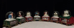 Thomas Kinkade Brandford Exchange Express Miniatur-Schneekugel-Züge Menge 7T - Bild 1 von 17