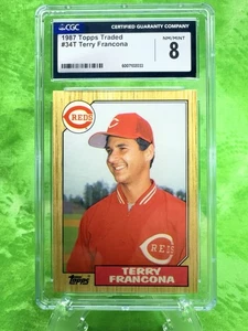 Terry Francona - 1987 Topps Traded #34T Cincinatti Reds CGC 8 - Picture 1 of 5