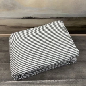 Pottery Barn Wheaton gestreifter Leinen Baumwolle Bettbezug King/Cal. King Gray Washed - Bild 1 von 7