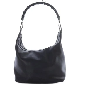 GUCCI Leather dark brown Shoulder bag Vintage Authentic From Japan - Picture 1 of 24