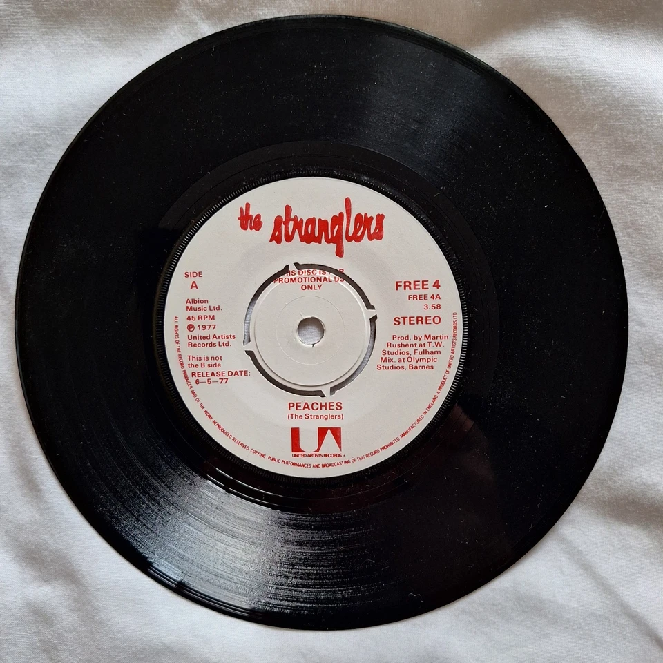 The Stranglers Free 4 Promo Peaches/ Go Buddy Go 7" Vinyl Single - Image 1 of 2