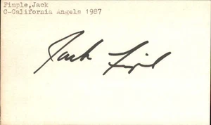 Jack Fimple Signed 3x5 Index Card Cut Dodgers Angels Autograph Den - Picture 1 of 1