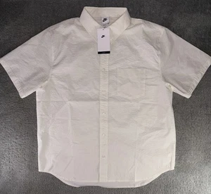 $95 Nike Life Men's Short-Sleeve Seersucker Button-Down Shirt FN3222-440 Sz L - Picture 1 of 10
