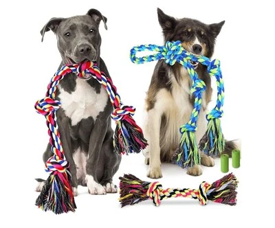 5 Pack Heavy Duty Dog Rope Toy for Aggressive Chewers, Tough Tug of War Dog Toys - Image 1 of 4