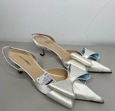 Zapatos de tacón Mach & Mach blancos Le Cadeau con cordones para mujer talla 39,5/40 Foto 1 de 4