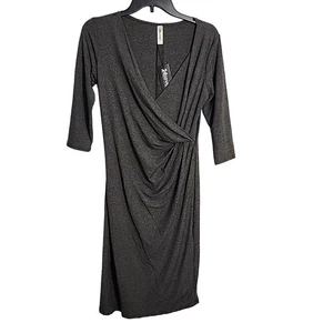 Abito 24seven grigio con drappeggio davanti, piccolo, nuovo con etichetta - Foto 1 di 8