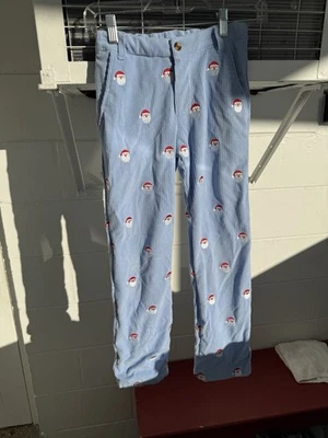 Pantalones de Papá Noel Smockingbird de pana azul para niños - talla 8 Foto 1 de 4