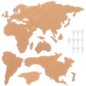 1 Set Rustic Board World Map Wooden Home Wall World Map Wall Art Decor for - Picture 1 of 12