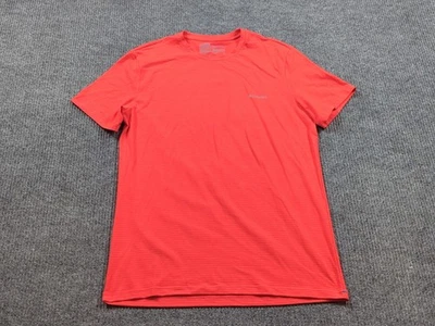 Camisa Columbia Hombre Grande Naranja Manga Corta Pesca Exterior Rayas Mezcla Algodón Foto 1 de 4