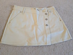 We The Free People Faux Leather White Wrap Front Skirt Size 29 - Picture 1 of 21