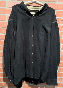 RUGGED EARTH OUTFITTERS Men's XXL Black Polyester Button Down Long Sleeve Shirt - Picture 1 of 14