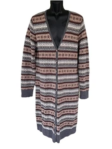 Talbots Strickjacke Pullover Gr. L Fair Isle lang nordisch Decke Merino skandinavisch - Bild 1 von 12