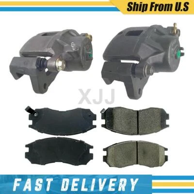 Pinzas de freno delanteras izquierda + derecha y pastillas metálicas para Dodge Stratus 2001-2005 Foto 1 de 4