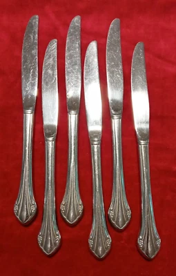 6 Dinner Knives Oneida 1881 Rogers BITTERSWEET Repose Stainless 9" Flatware - Image 1 of 4