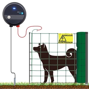 50m grünes Komplettset Elektrozaungerät Elektronetz Hundezaun mittelgroße Hunde - Bild 1 von 8