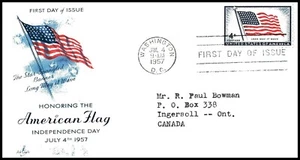USA FDC - 1957 - American Flag Old Glory Scott# 1094 Artcraft - Picture 1 of 1