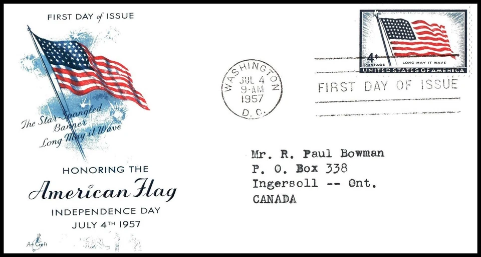USA FDC - 1957 - American Flag Old Glory Scott# 1094 Artcraft - Image 1 of 1