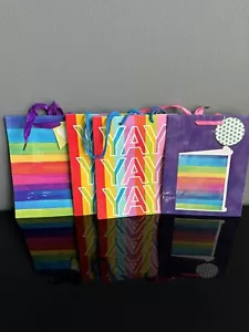 NEW 4 Birthday Gift Bag Bundle - Varying Designs - 9"x7"3.75" With Handles - Picture 1 of 2