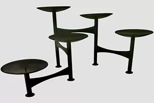Mid Century Atomic Age faltbarer Kerzenhalter Multipositionen Metall 5 Stumpen - Bild 1 von 14