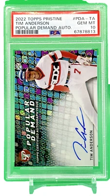 2022 Topps Pristine Tim Anderson Popular Demand Auto White Sox PSA 10 - Image 1 of 3