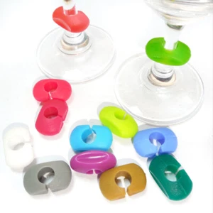 Silicone Red Wine Glass Marker Drinking Glass Identification Cup Labels Tag SiID - Imagen 1 de 8