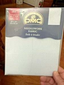 DMC Needlework Cross Stitch Aida Fabric  ~ 14 Count LIGHT BLUE #800  14" x 18" - Picture 1 of 4