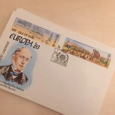 ISLE OF MAN  FDC 1983 Europa ‘83 Laxey Wheel First Day Cover  Unaddressed WCP - Image 1 of 3