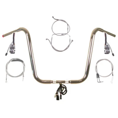 1 1/4" Chrome 16" Prewired Handlebar Kit 1996-2006 Harley Road King No Cruise - Image 1 of 2