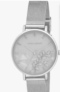 Laura Ashley Womens 32mm Engraved Floral Printed Mesh Strap Watch (LA2071) NEW - Picture 1 of 4