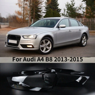 1 Pair For Audi A4 B8 2013-2015 Headlight  Lamp Cover Lens Shell Left Right Foto 1 de 4